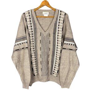 Vintage Arnold Palmer Sweater Coogi-Style Knit Pullover, Beige Textured Knit